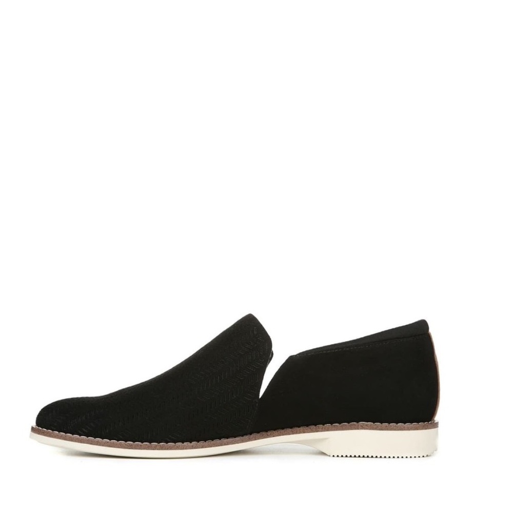 Black Perforated Slip-On Casual Boyfriend Loafers - Picture 12 of 12